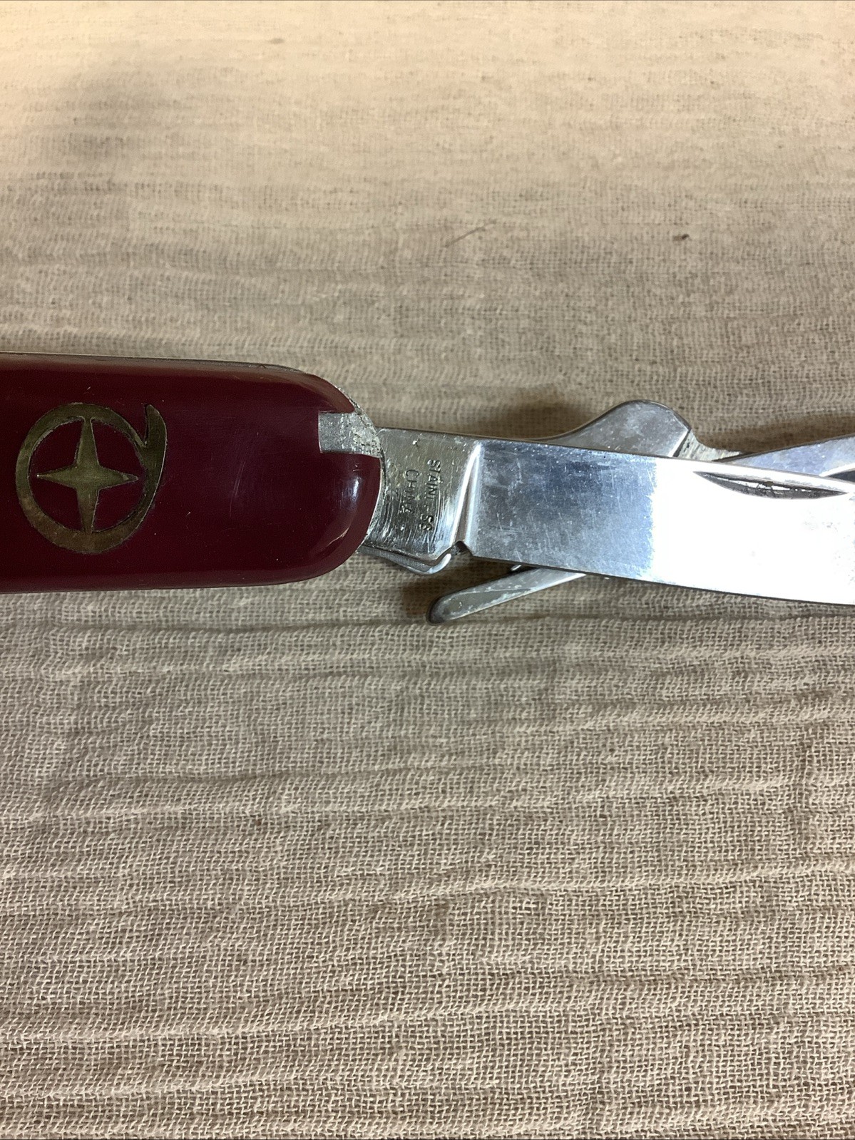 Diamond Superior Multi Purpose Pocket Knife Maroon Corkscrew, Scissors