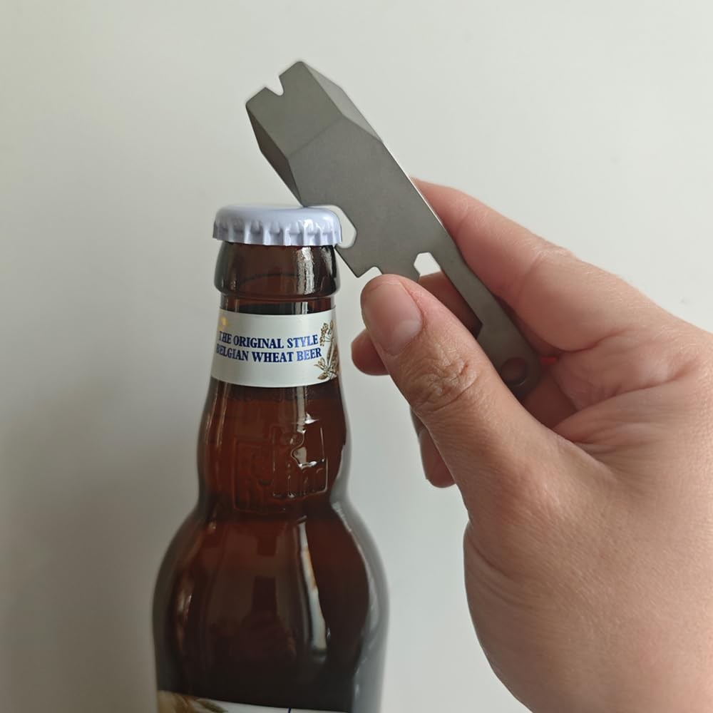 Titanium Mini Pry Bar Keychain with Bottle Opener Portable Outdoor Multi Tool