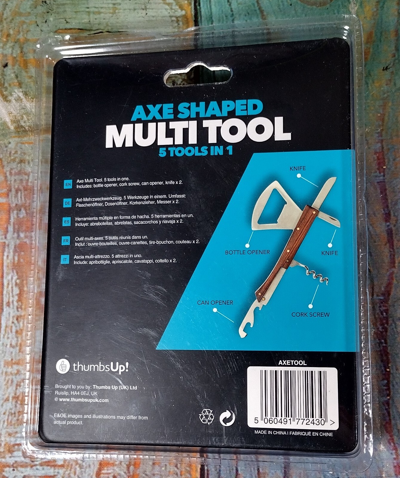Thumbs Up! Axe Shaped Multi Tool – 5 Tools in 1 – NEW- Damaged