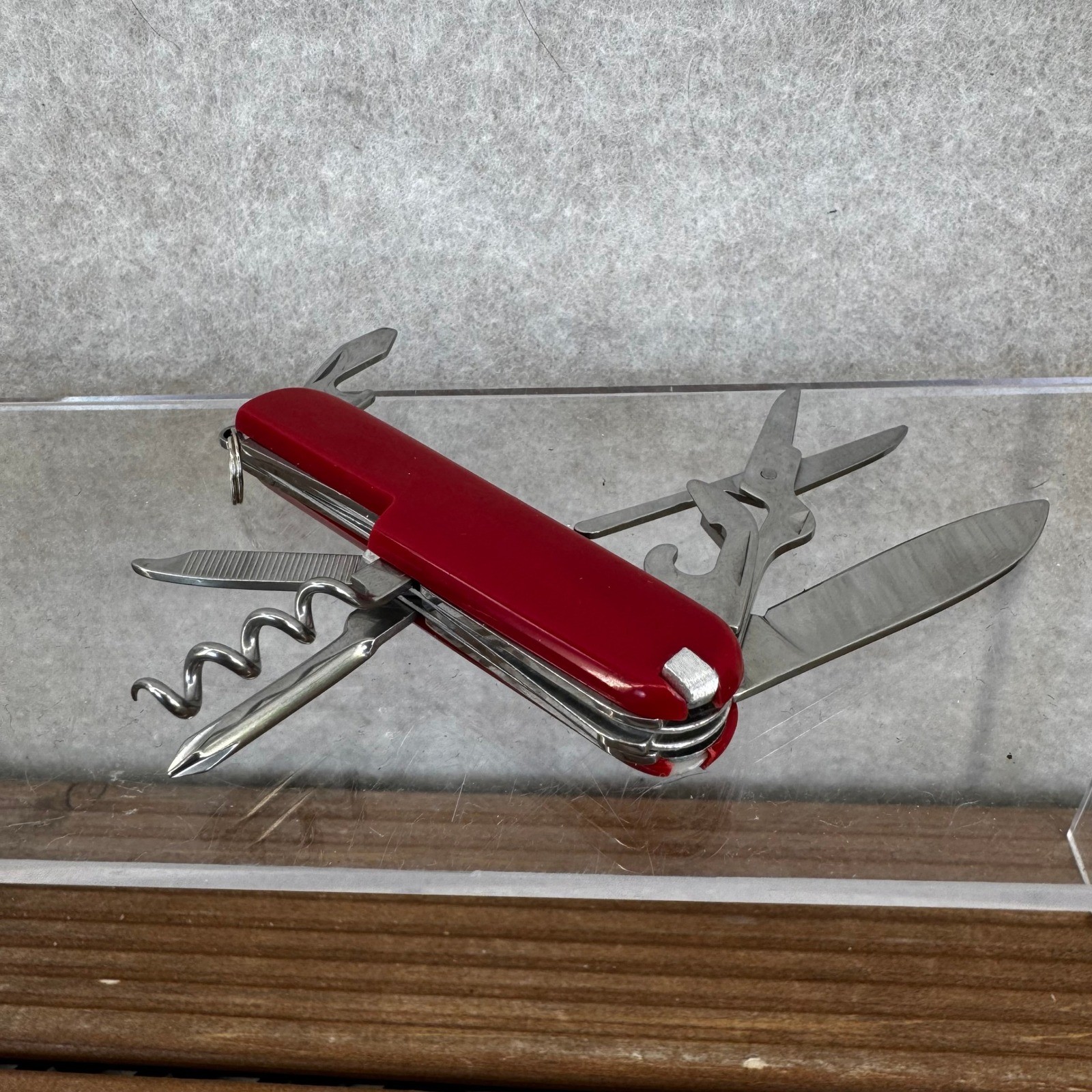 Pocket Knife Multi Tool Red Folding Stainless Steel 11 Functions 3″