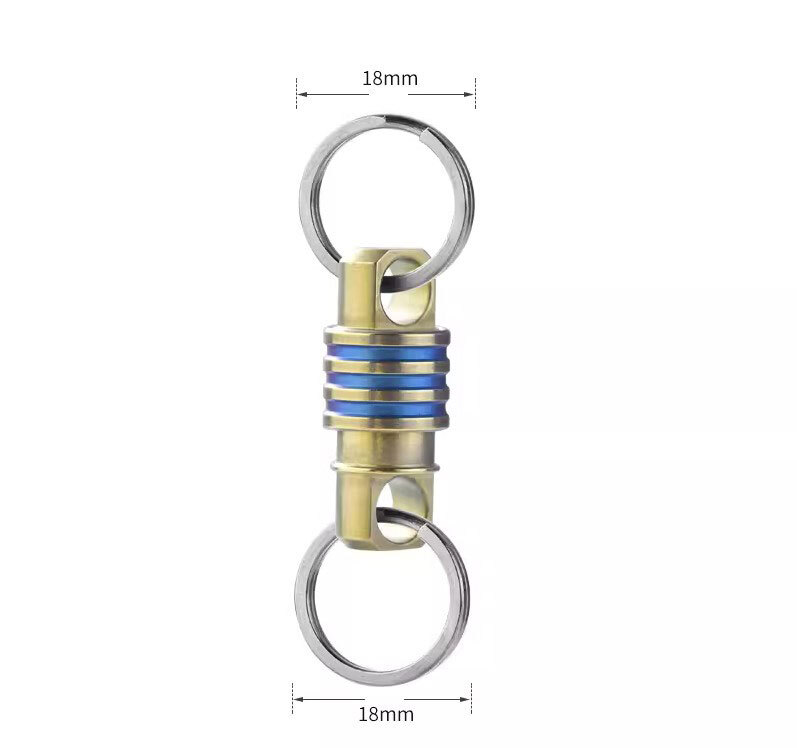 360 Degree Rotation Titanium Alloy Gimbal Keychain w/ Ring Car Keychain EDC Tool