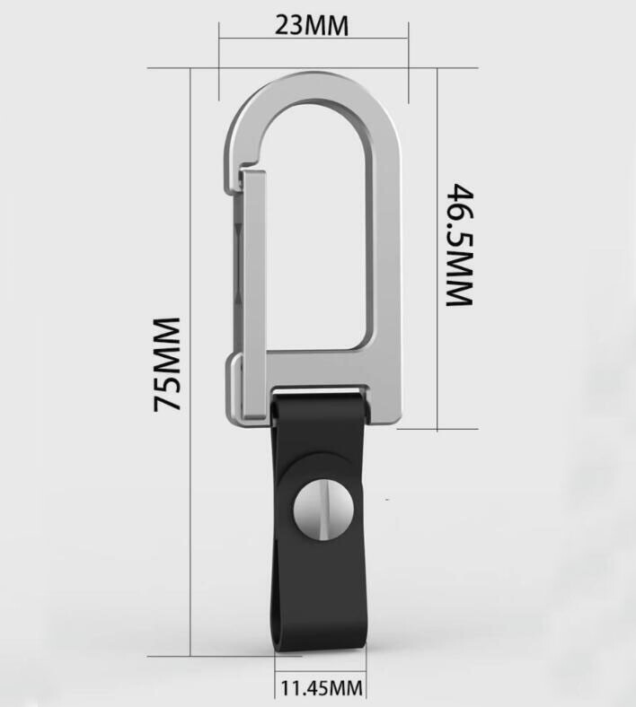 Titanium Alloy + Leather Keychain Carabiner Portable Card Key Hang Buckle EDC