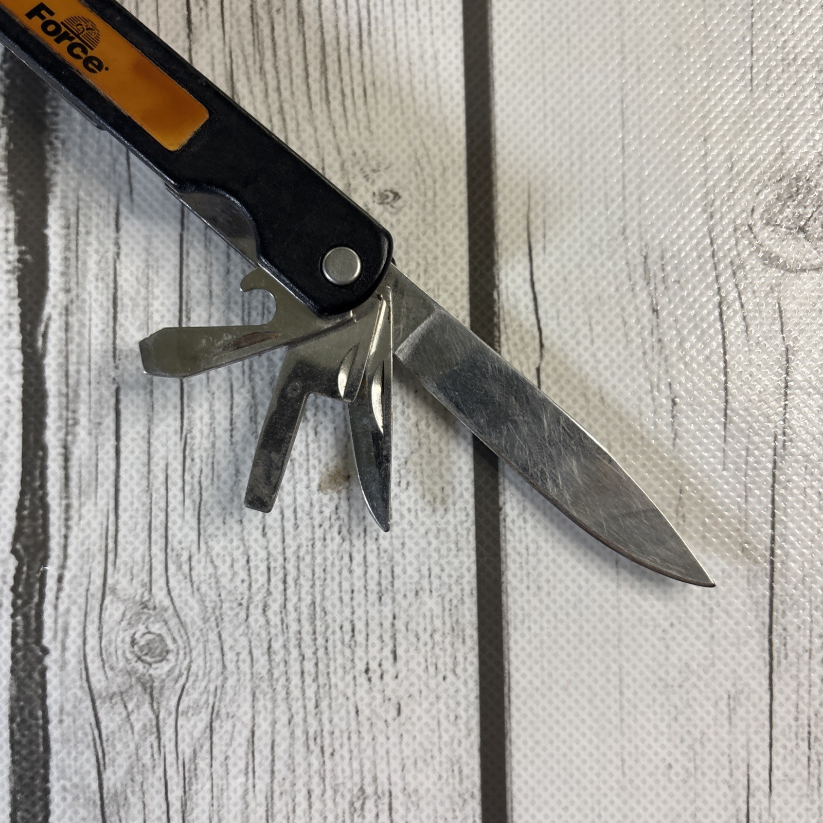 Barlow Force Pliers Multi-Tool Stainless Steel Black Plastic Handle (9) Tools.
