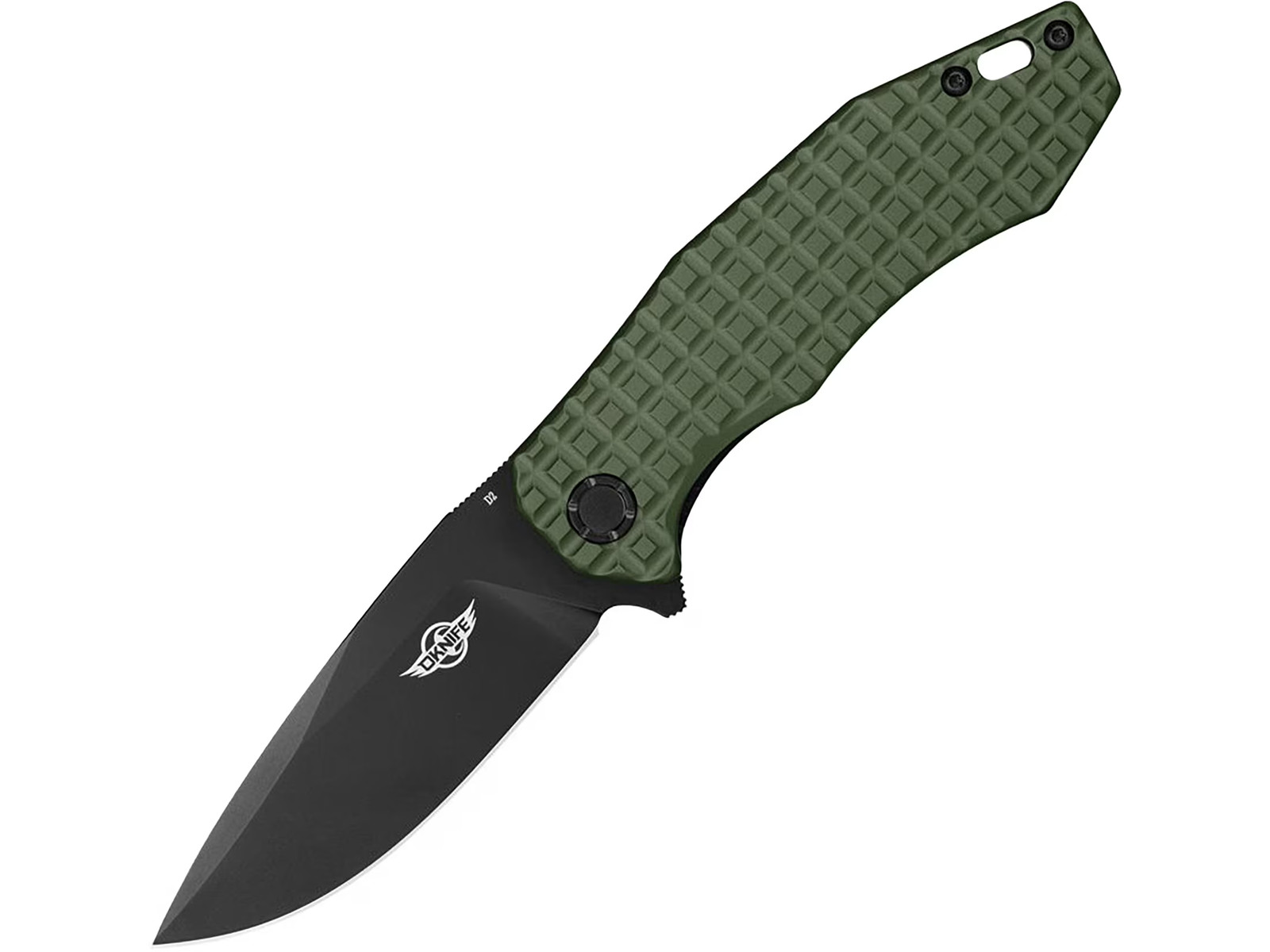 Oknife Spurdog Assisted Opening Pocket Knife 3″ Drop Point D2 Black Blade