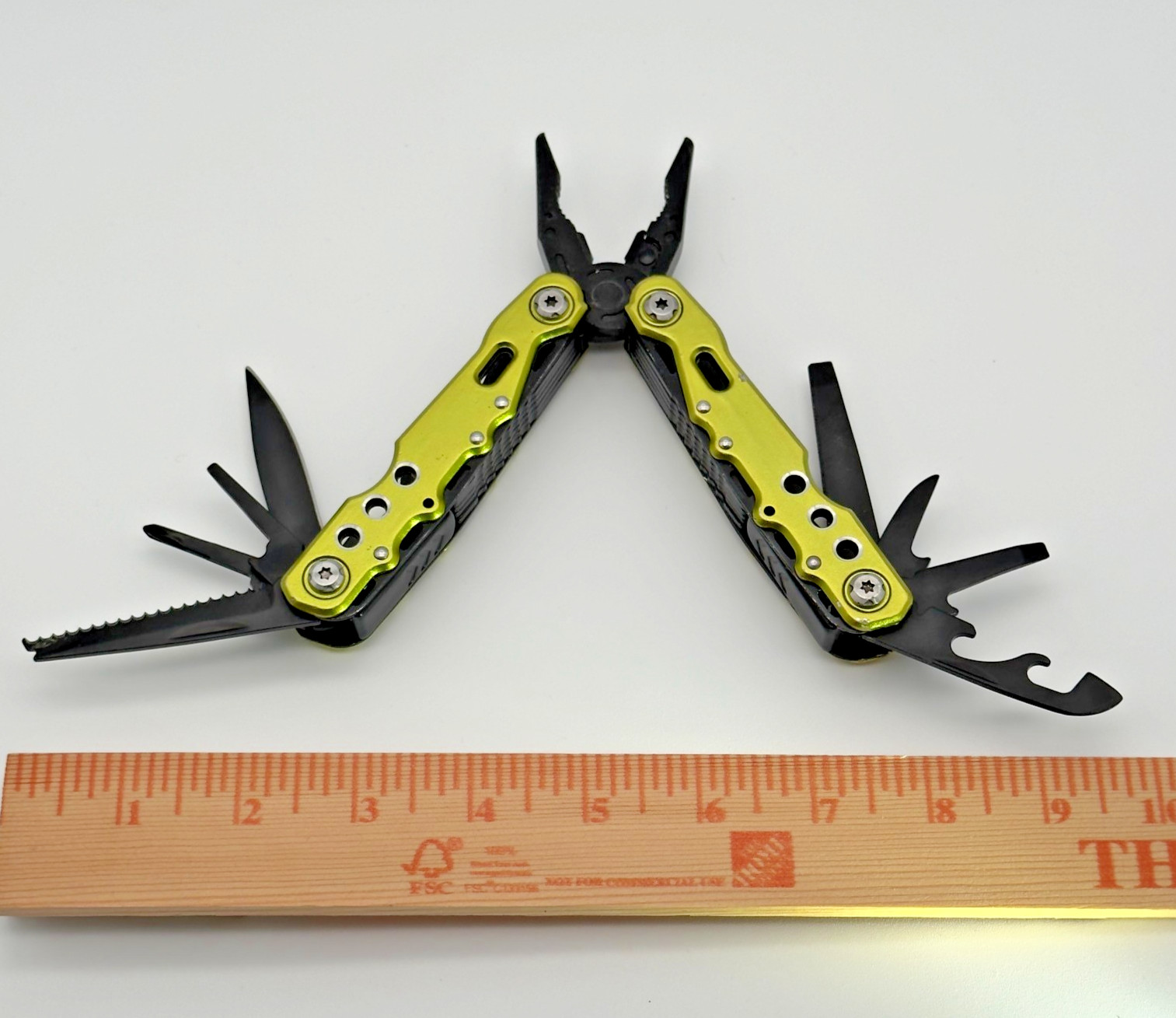 RoverTac Mini Multitool Pliers Knife Bottle Opener Pocket Tool Green Black
