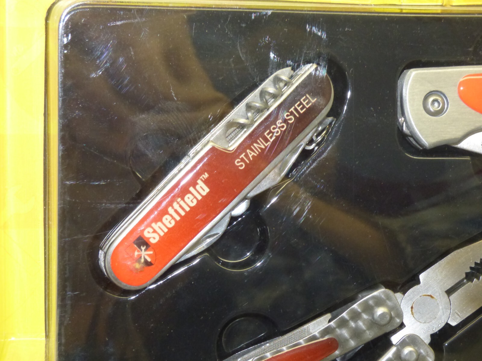 NIP Sheffield Brand NOS 6 Pc Tool Kit 3 Pocket Knife 2 Multi Tool & Flashlight
