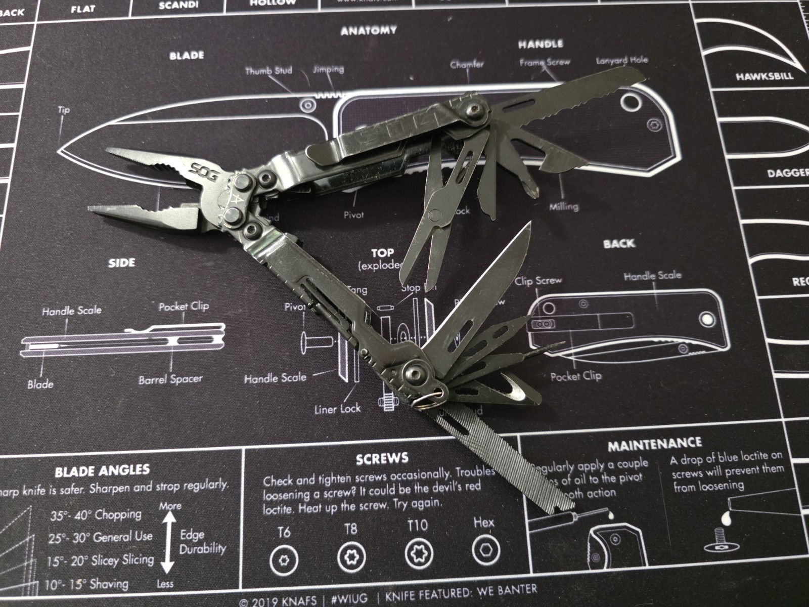 SOG PP1002-CP PowerPint Multi-Tool (Black) with 18 Tools