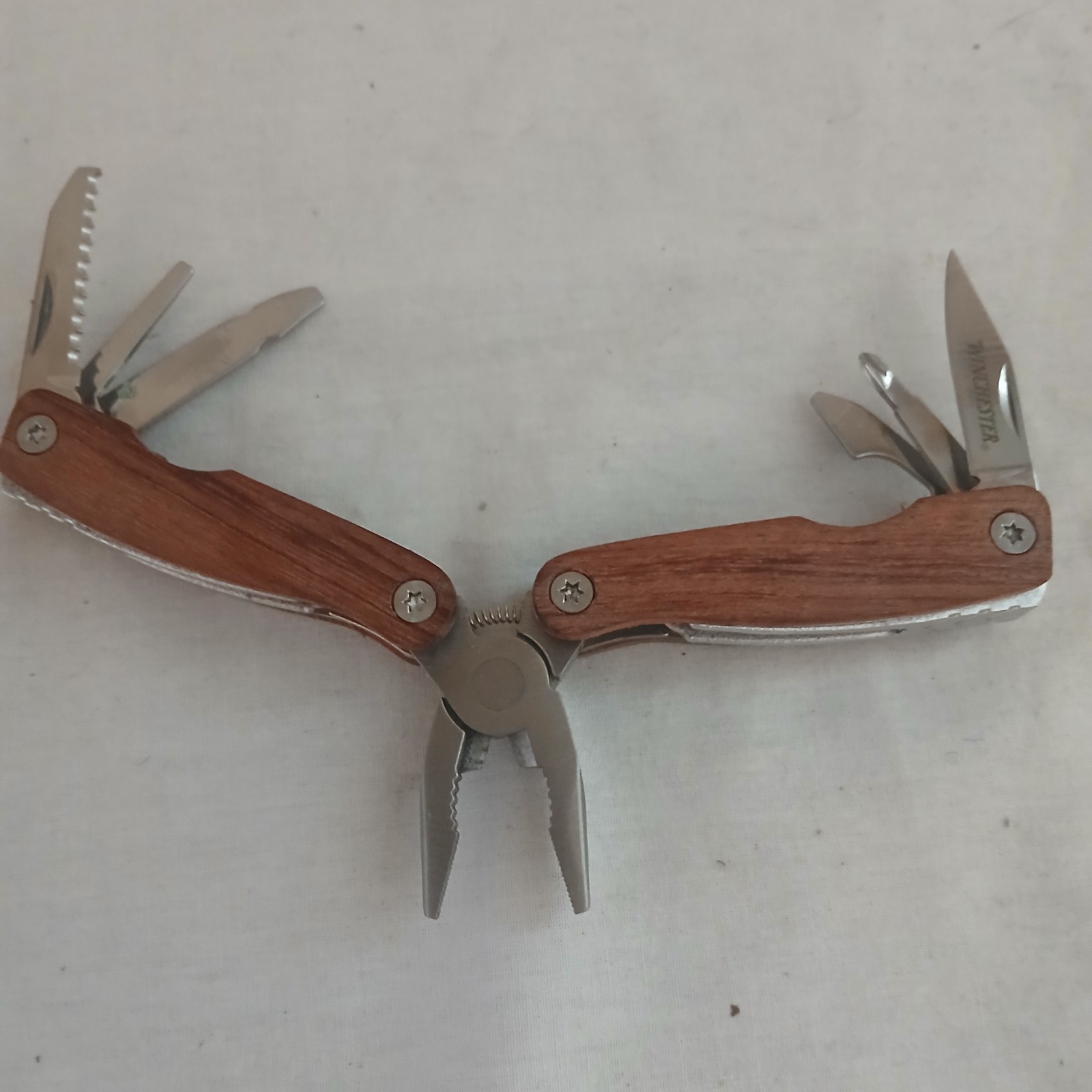 Teak wood Mini Multi Tool 9 Tools Quality 3 inches When Closed Vivid Grain