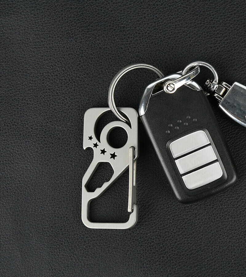 Titanium Alloy Super Car Keychain Carabiner Opener Wrench Outdoor Multi EDC Tool