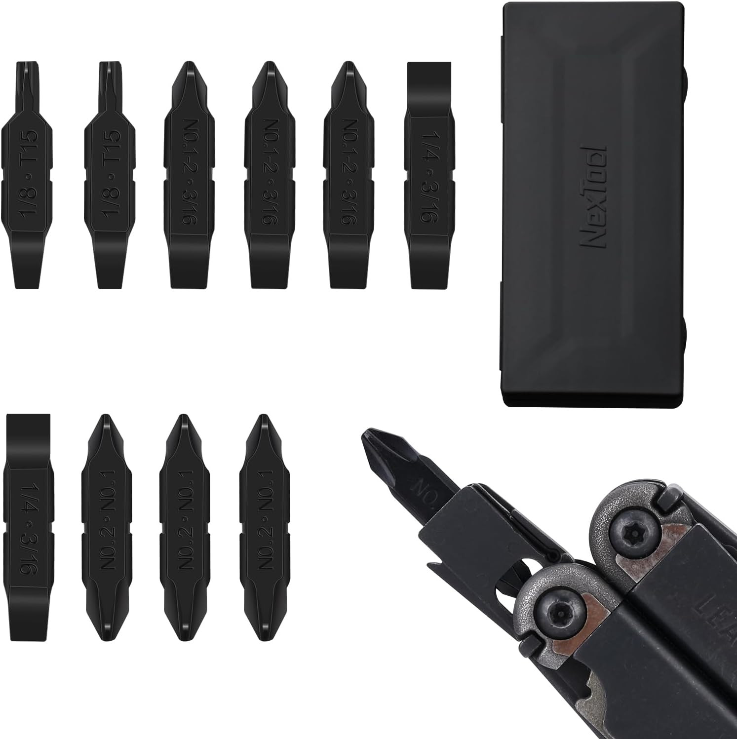 Nextool 10 Pack Replacement Double-Ended Screwdriver Bit for Leatherman Multi-To