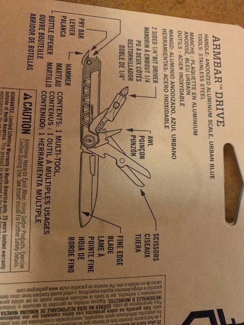 GERBER Gear Armbar Drive 8-in-1 Multi-Tool Urban Blue 31-003704 NEW