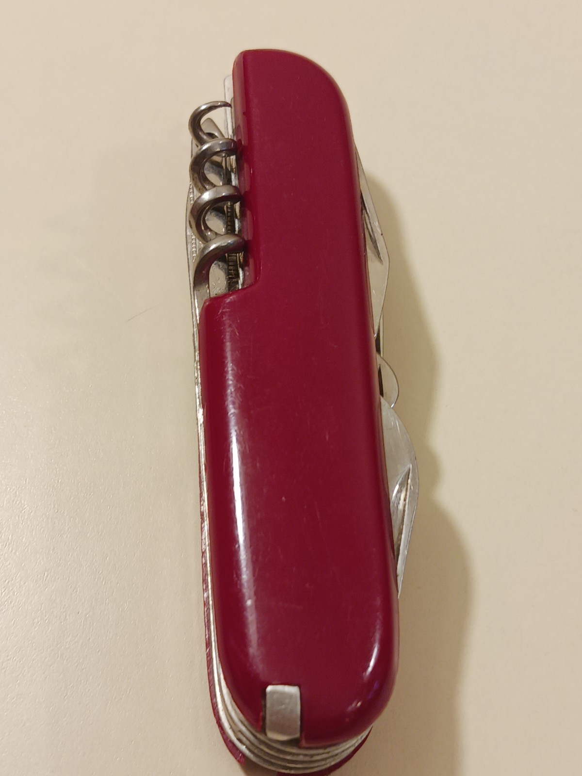 RK Logo Pocket Knife Multi-tool Stainless Steel Red Handle Camping Utility EDC