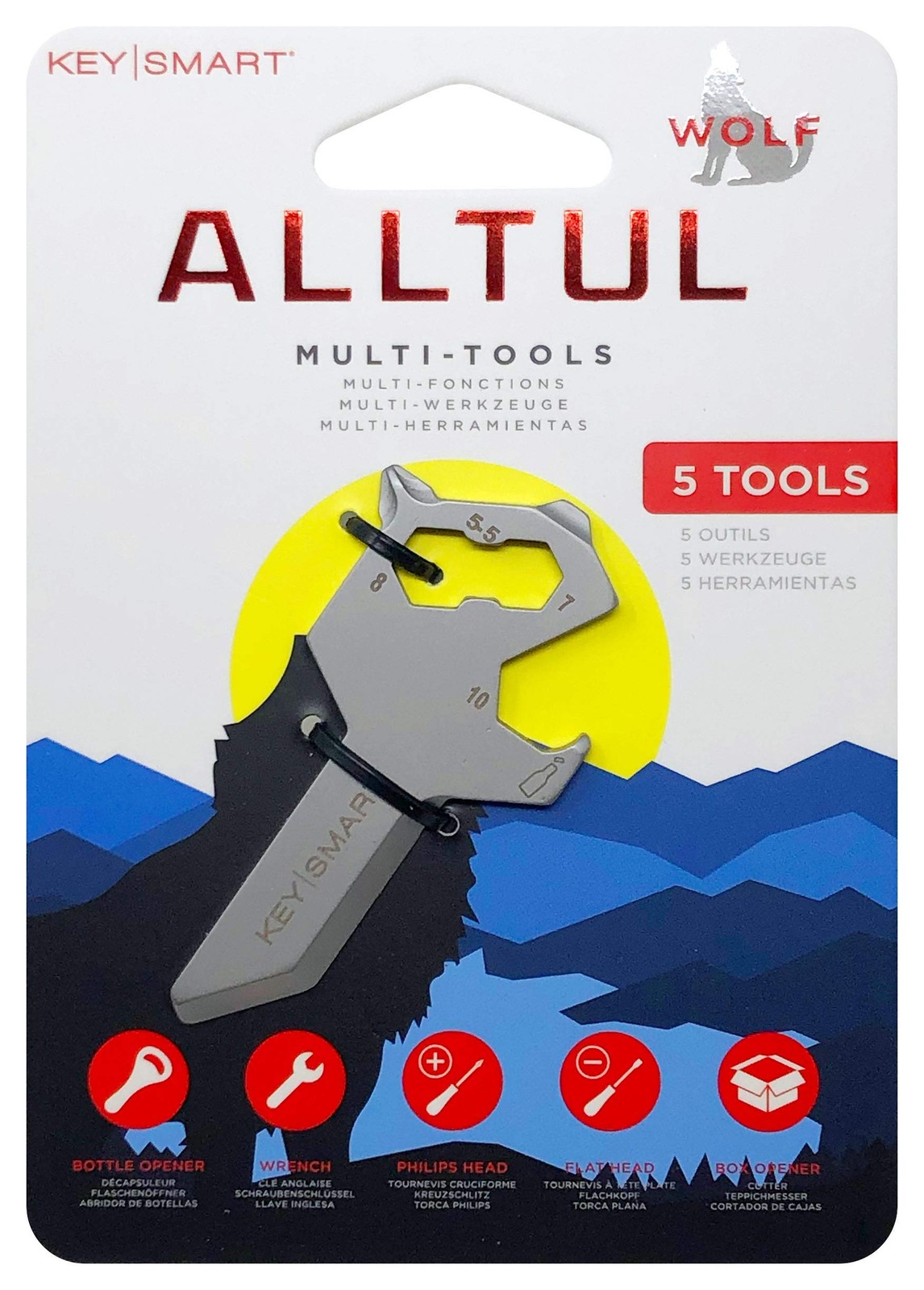 KeySmart AllTul Wolf – 5-in-1 Everyday Carry Multi-Purpose Keychain Multitool…