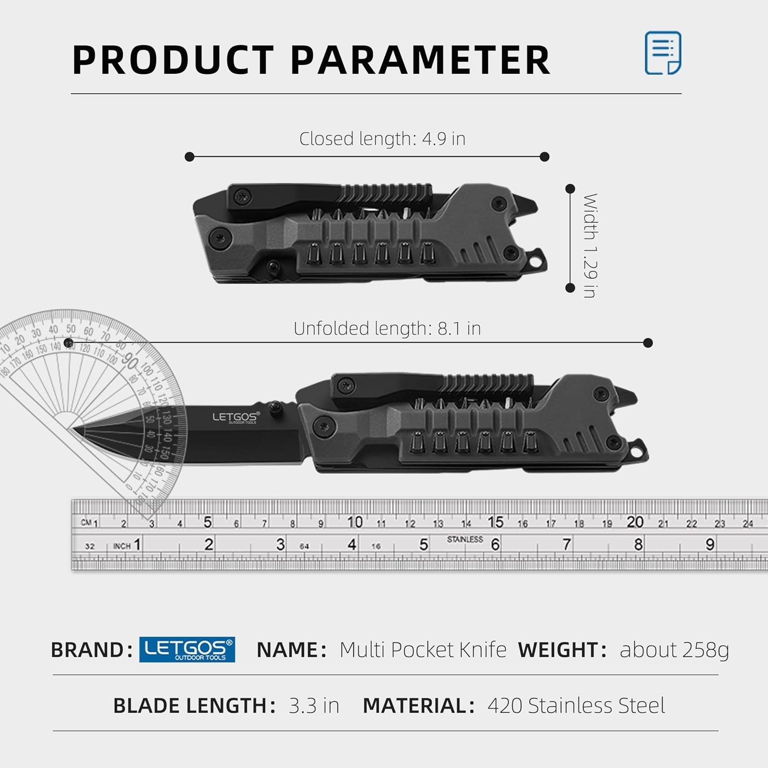 22-in-1 EDC Multi Pocket Knife – Essential Camping & Survival Tool with Sheath