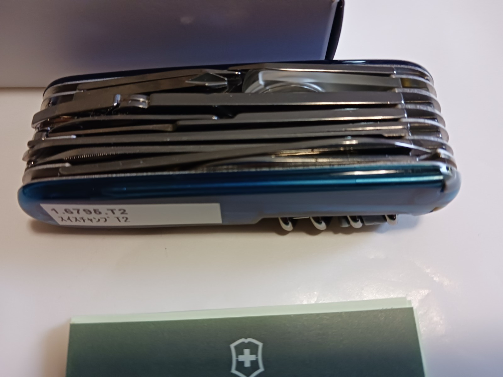 Victorinox Swiss Champ T2 Blue Transparent 33-Function Knife 1.6795.T2 New