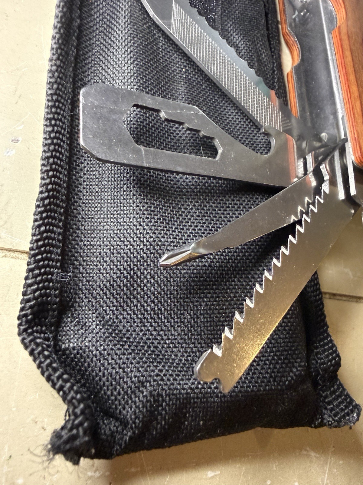 Camping Axe Hammer Folding Multi Tool Knife Saw w/Sheath