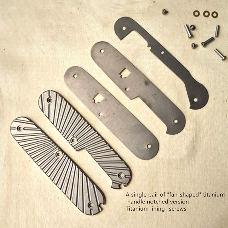 1 Set Titanium Alloy Handle Scales for 91mm Victorinox Swiss Army Knife