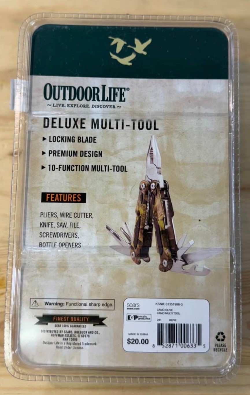 Outdoor Life Sears Camo Outdoor Deluxe Multi Tool