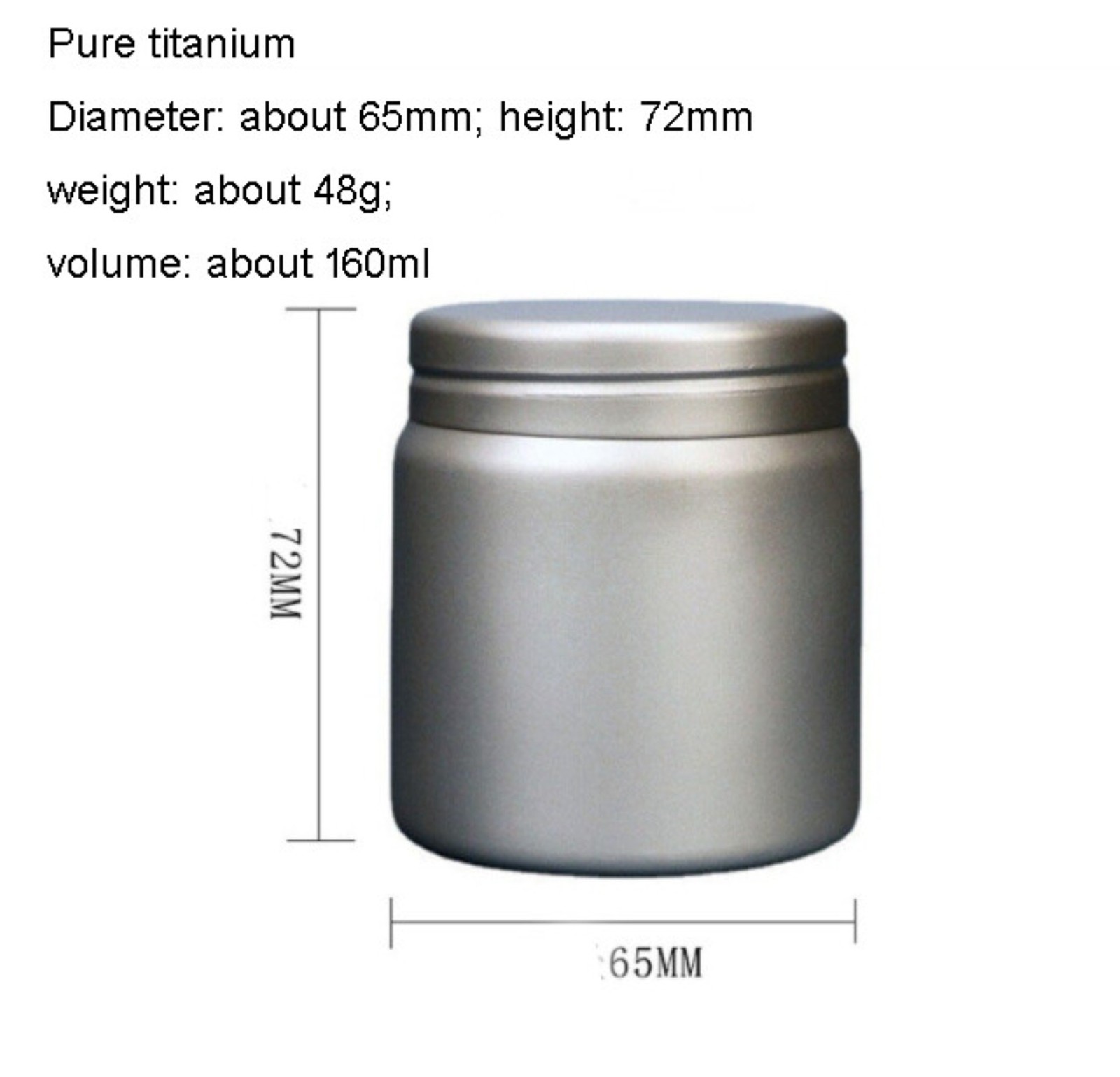Pure Titanium Pill Box Portable Tea Can Storage Medicine Bottle EDC Tool