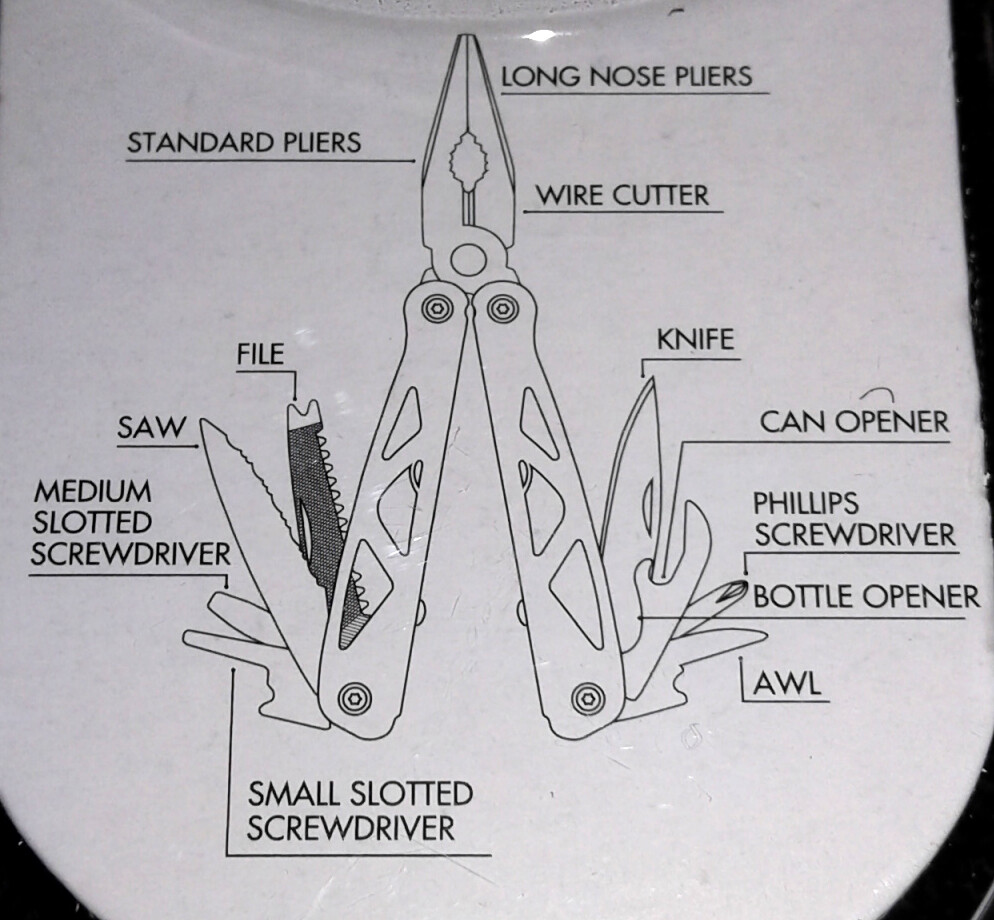 OZARK TRAIL 12-IN-1 BLACK MULTITOOL Includes Bonus Sheath Camping Auto Survival