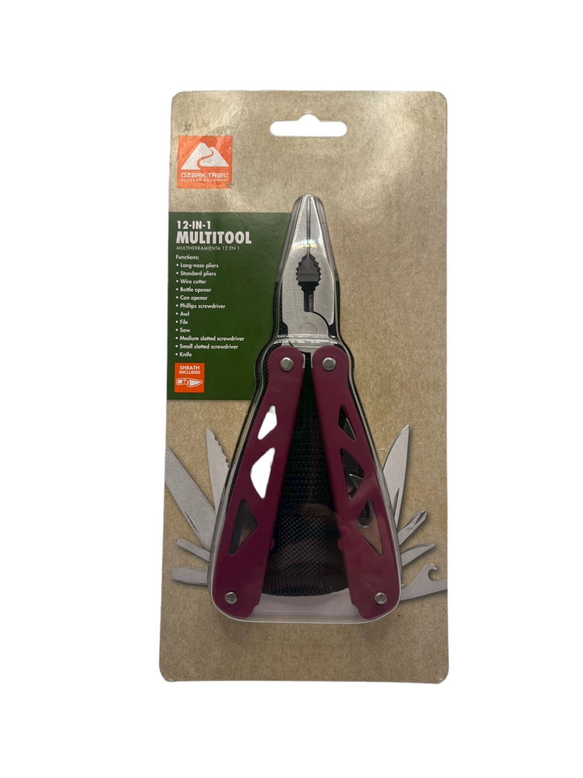 Ozark Tral 12n1 Multitool, Burgandy new and Unopened