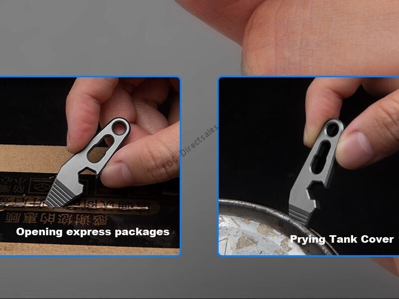 Hot EDC Mini Titanium Alloy Keychain Multi Tools Pry Bar Crowbar Opener Cutter