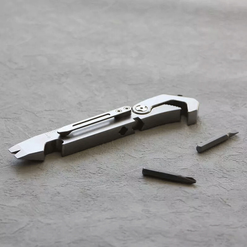 New TC4 Titanium Crowbar Pry Bar Wrench Spanner Bottle Opener Clip Quality Tool