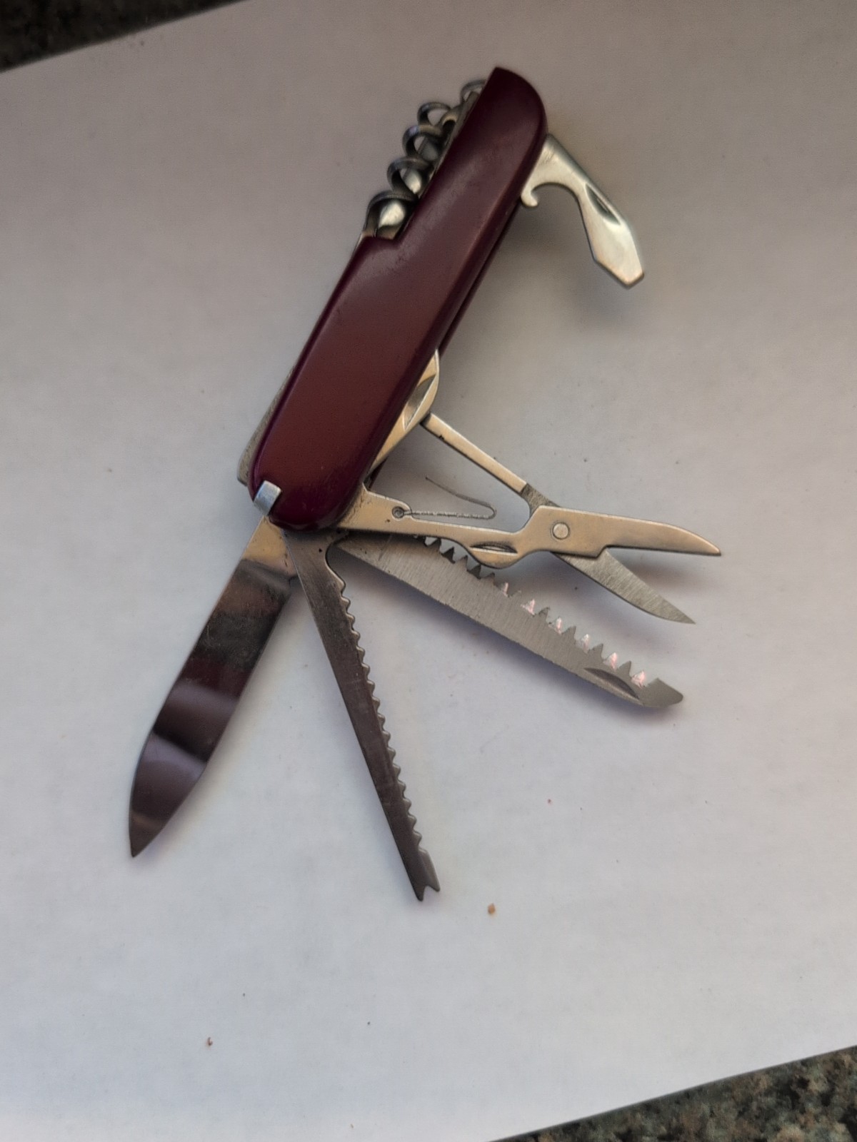 -Swiss Army Style Red Utility Pocket Knife Multi Tool China Stainless SteelBlade