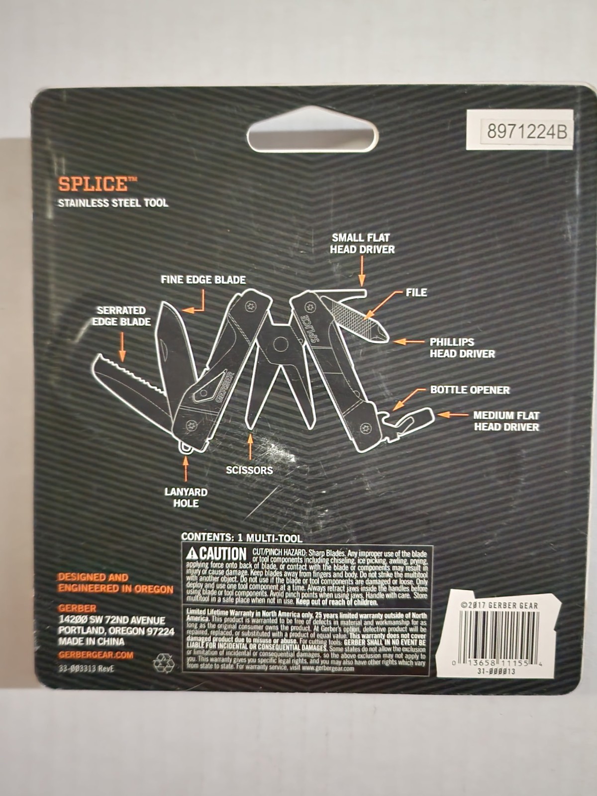 Gerber Splice Stainless Steel Multi Tool with Bottle Opener New In Box