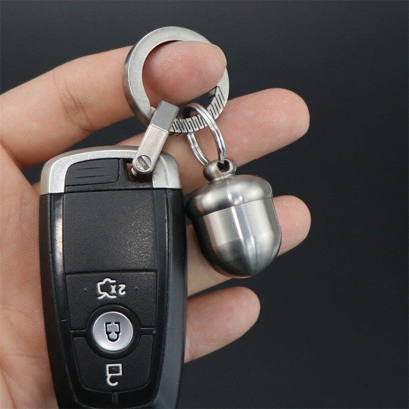 Pure Titanium Pill Holder Case Container Organizer Portable Keychain Waterproof