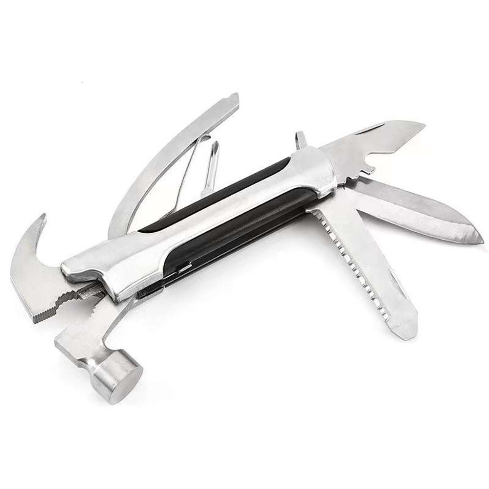 Personalized 15in1 Multi Tool Stainless Steel Hammer Pliers Pocket Knife w Pouch