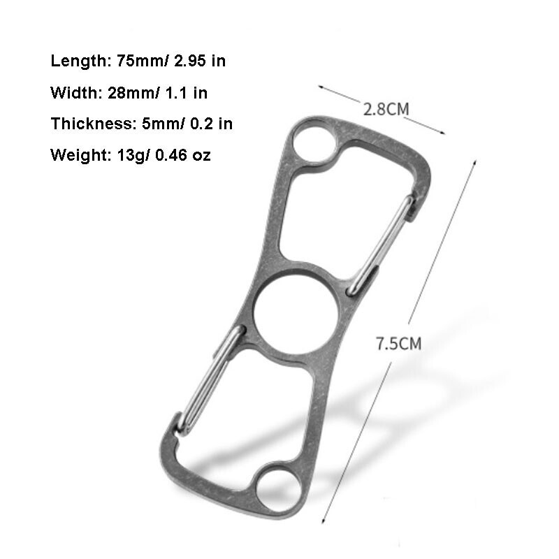 New Titanium Alloy Keychain Carabiner Bottle Opener Belt Fast Hanging Buckle EDC