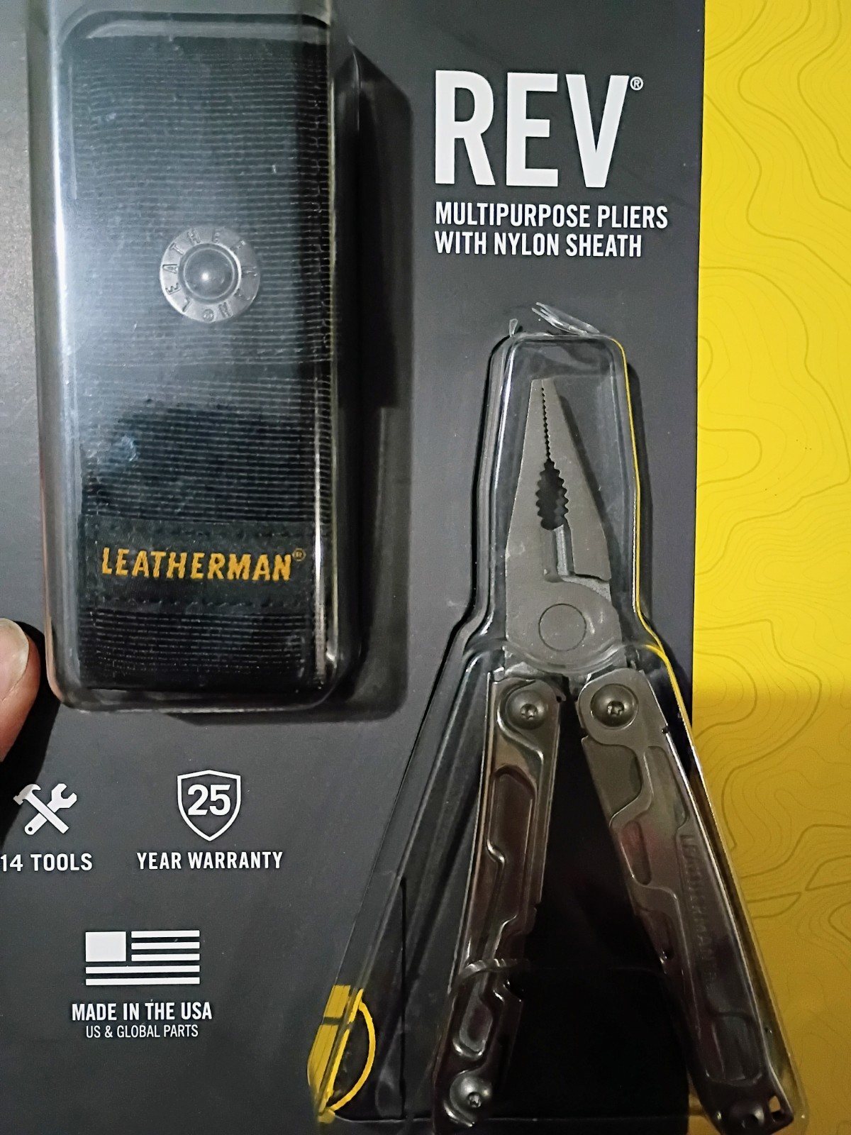 Leatherman Rev Multi-Purpose 14 Tools with Nylon Sheath Made In USA, Pocket Clip