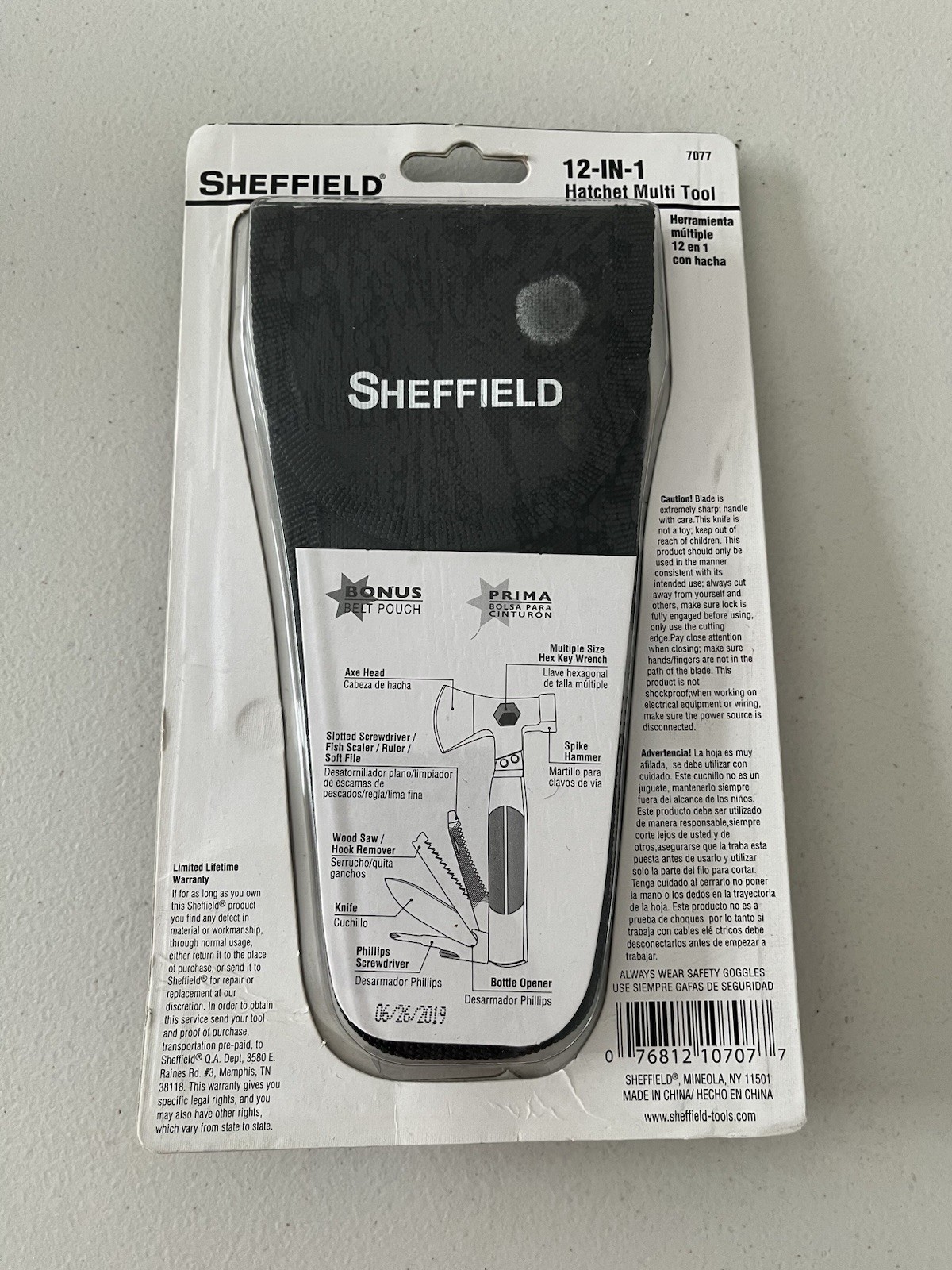Sheffield Hatcht 12-in-1 Multi-Tool & Belt Pouch Outdoorsman Camper Accessories
