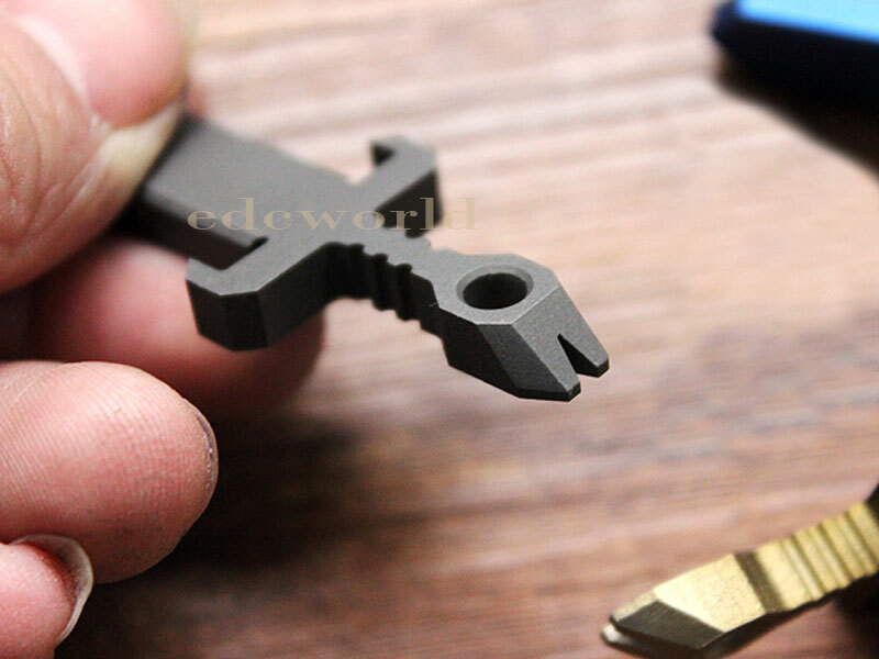 Titanium Alloy Necklace Pendant Crowbar Zipper Head outdoor Keychain EDC Tool