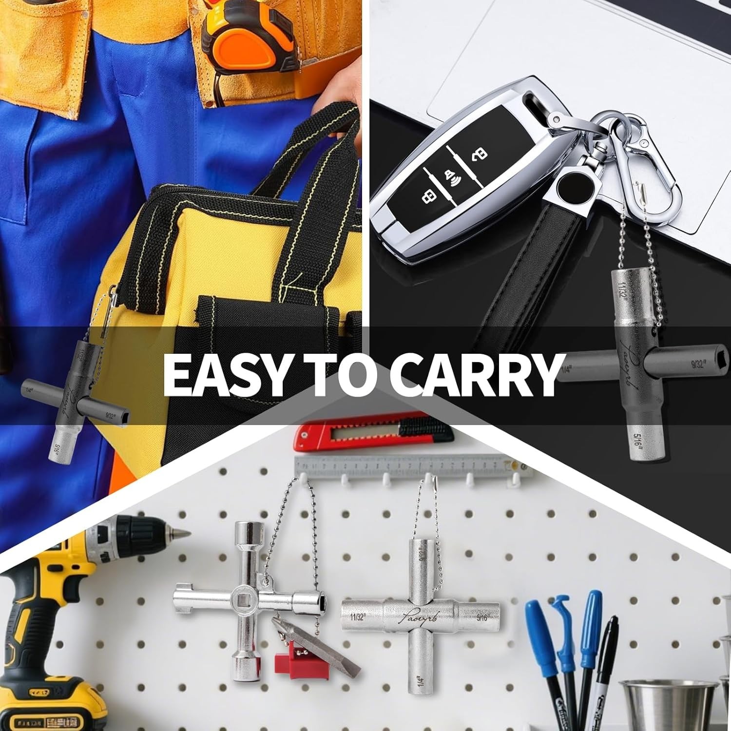 2 Pcs Water Key, Silcock Key 4 Way, Multi-Functional Water Key Shut Off Tool,