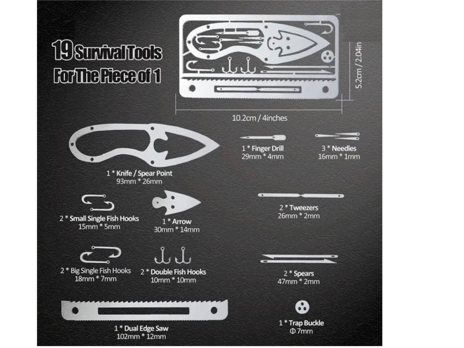 45 Tools In 2 Survival Multitool Steel Credit Card Sized (BUG OUT BAG MUST HAVE)