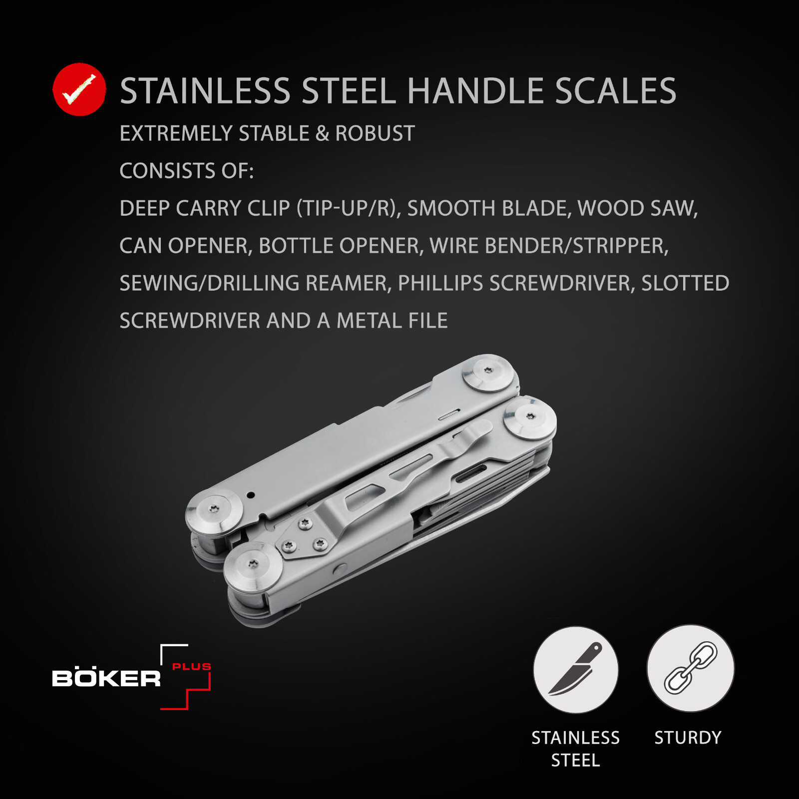 Boker Plus Specialist Pro Multitool Tool 3.07″ Blade 2Cr3 Knife Pliers ✔️09BO830