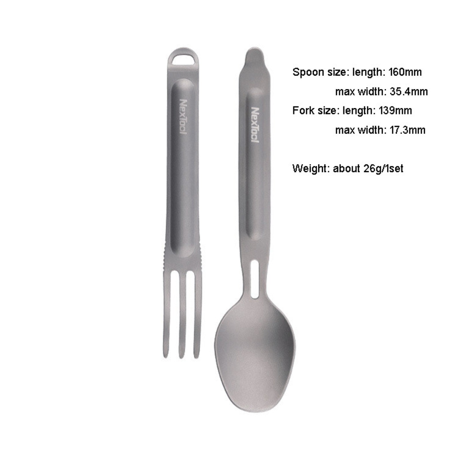 EDC 1 Set Creative Titanium Tableware Portable Spoon + Fork Home Kitchen Tool