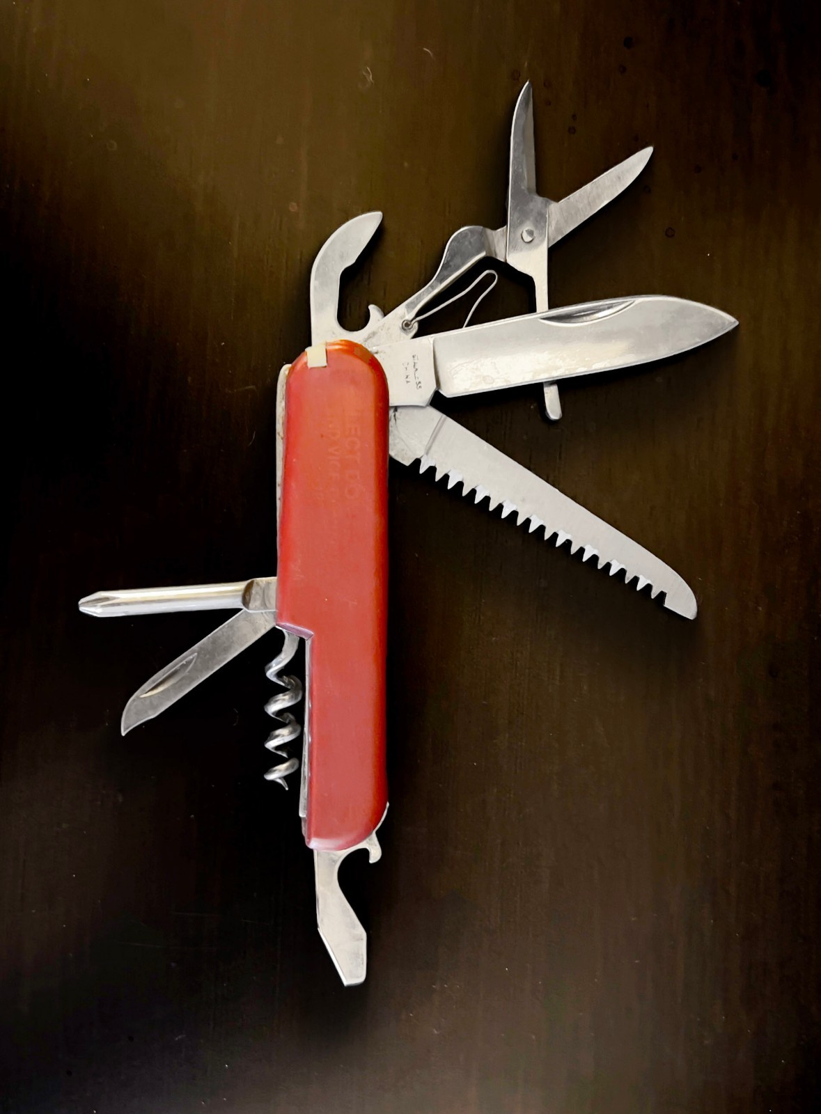 Vintage 3.5″ Red 7-in-One Multi-Tool Folding Pocket Knife