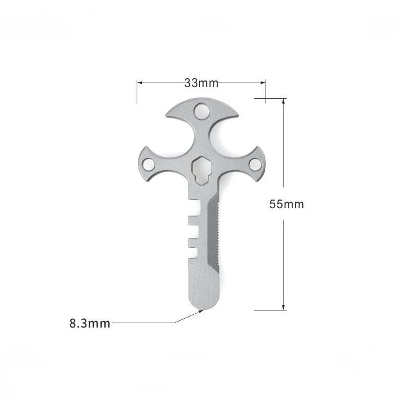 Outdoor Mini Titanium Pendant Necklace Pocket Multi Tools EDC Card Keychain
