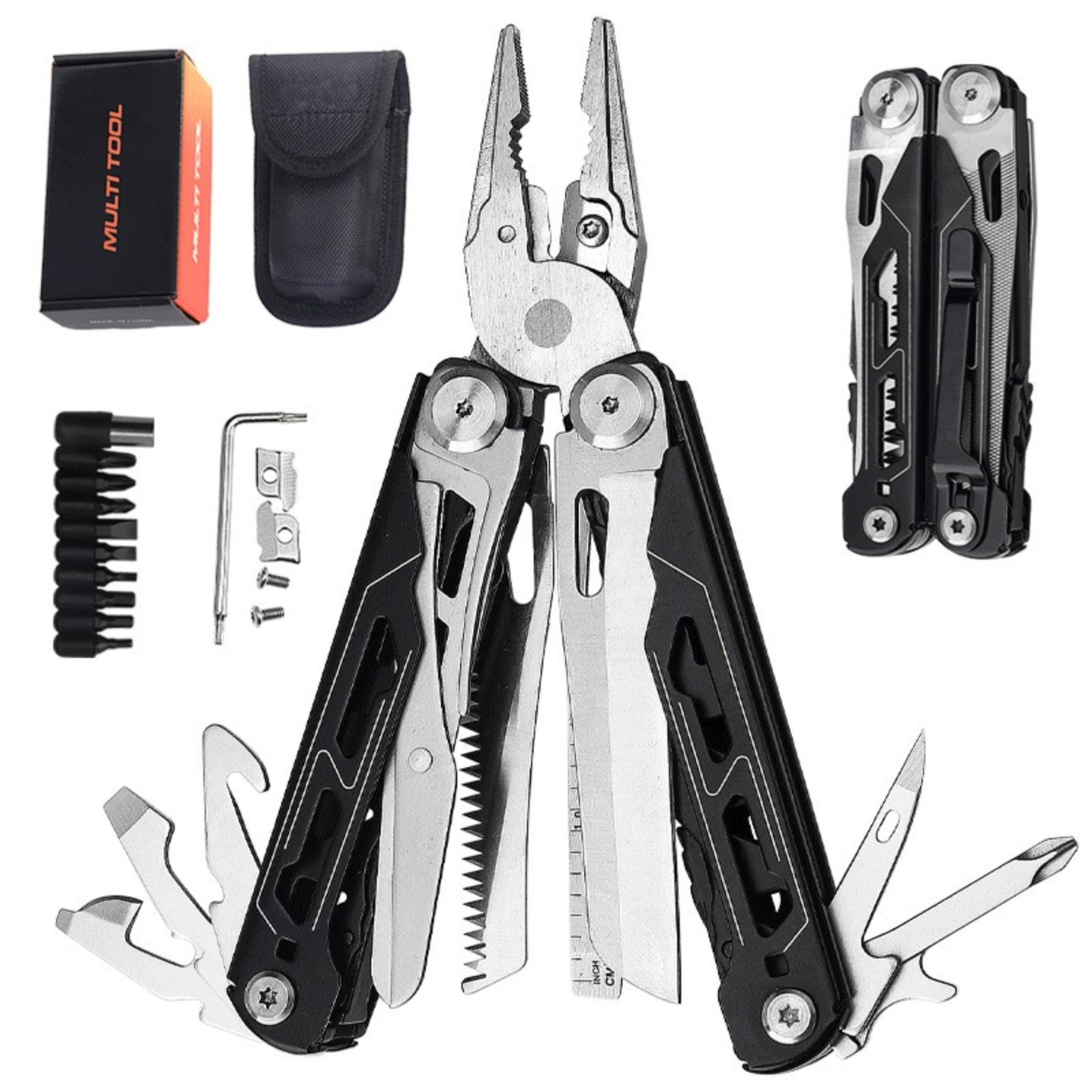 17-in-1 Folding Multi-tool Pliers Portable Camping Hiking Outdoor Repair Tool