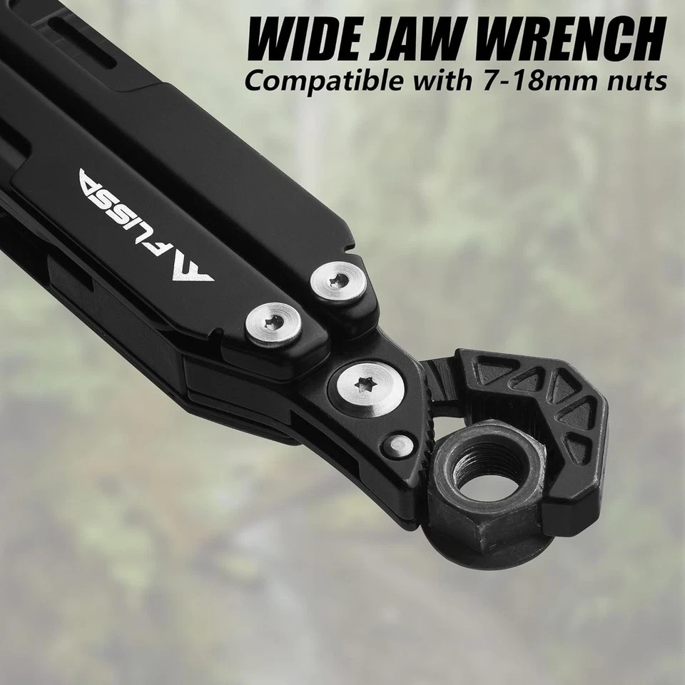 FLISSA Multitool Wrench, Gift for Men, 16-IN-1 EDC Multi-tool with Self-Adjustin