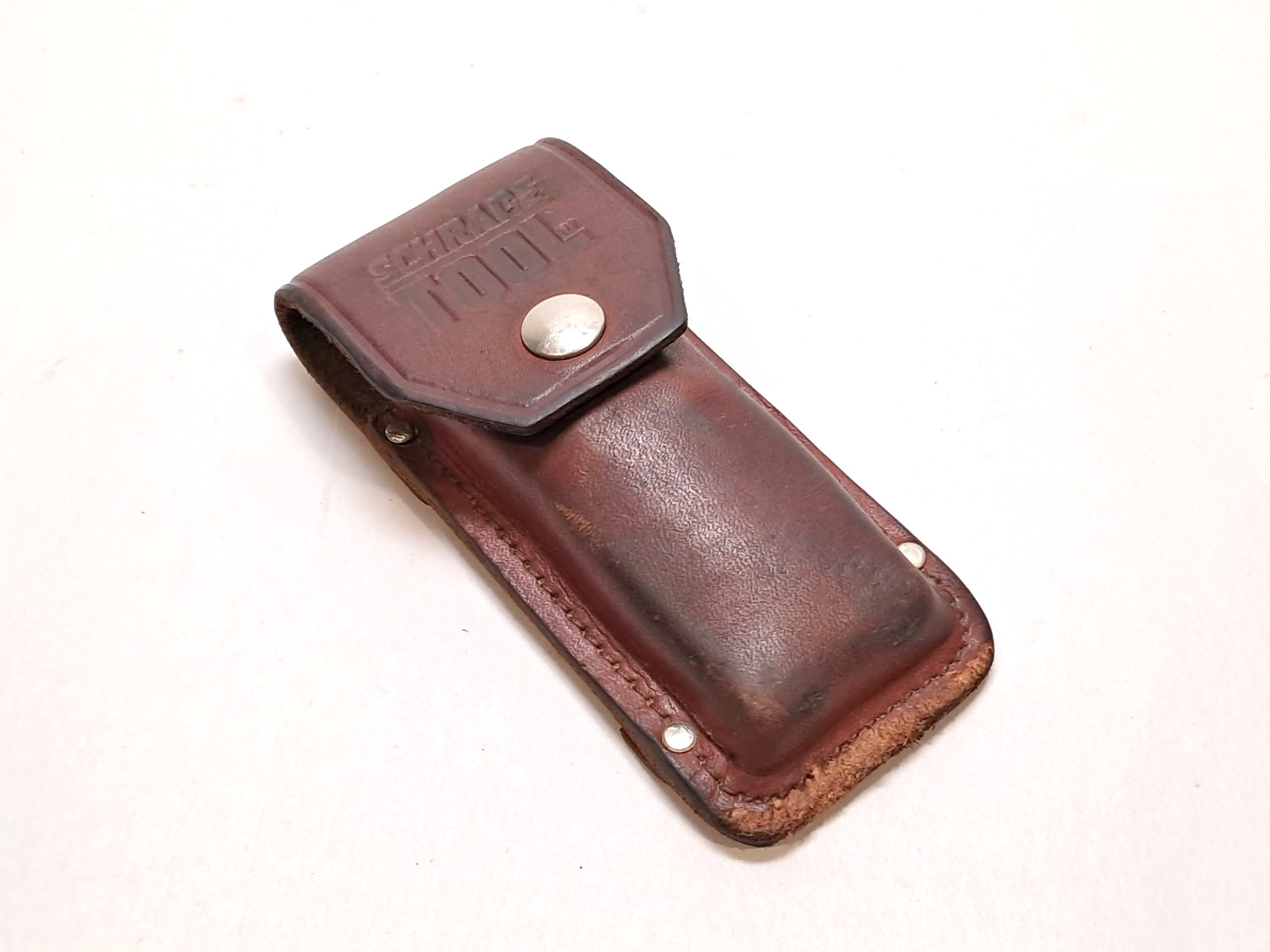 Vtg Schrade Tough Tool Multitool Made In USA w/ Leather Sheath