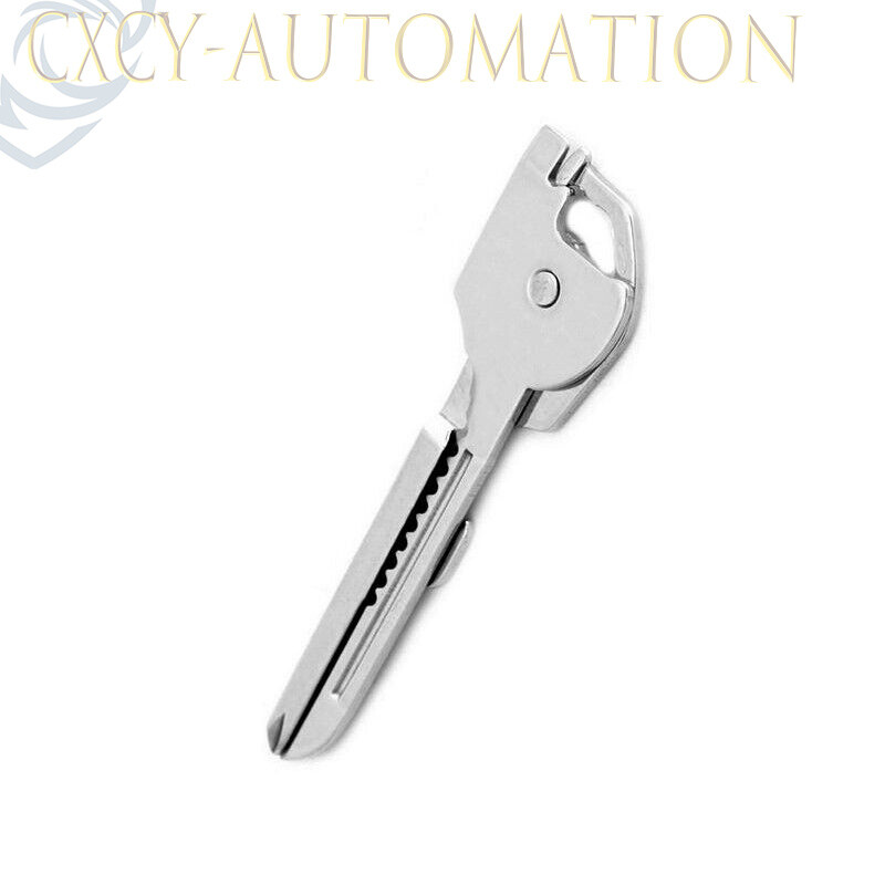 6-in-1 Utili Key Tool Keyring Keychain Multifunction Stainless Steel 1Pcs .