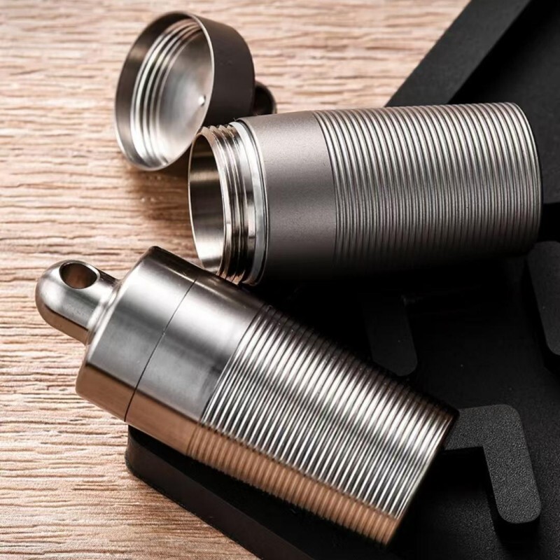 Hot Pure Titanium Pill Holder Organizer Container Case Waterproof Portable EDC