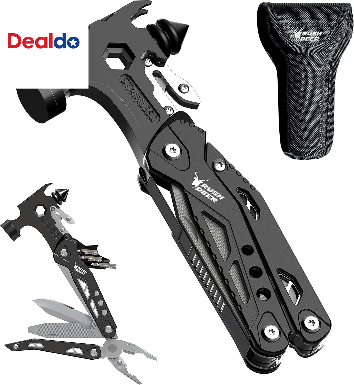 16-In-1 Camping Multitool, Valentines Day Gifts for Men Dad Gifts, Hammer Multi
