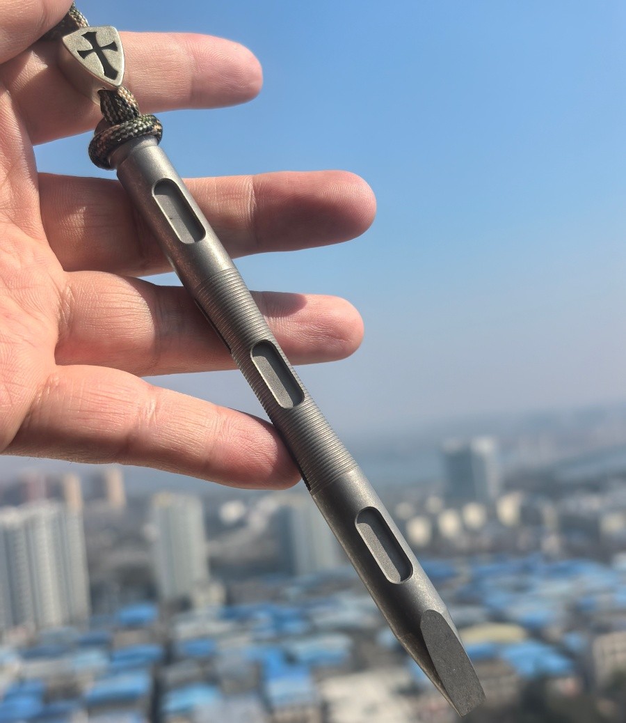 TC4 Titanium alloy pry bar EDC Tool Self-defense long14.5cm