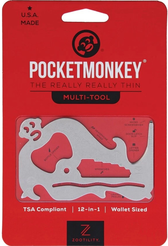 Zootility PocketMonkey Basic Multi Tool 3.25″ x 2″ Stainless Steel Construction