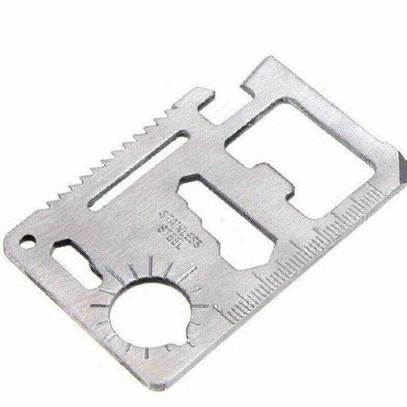 6 Pcs Stainless Steel Credit Card Tool 11 in 1 Multi Pocket Survival Camping Too